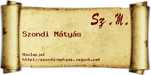 Szondi Mátyás névjegykártya